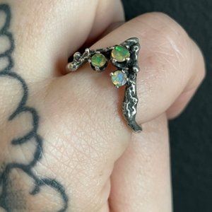 Mary Gallagher Apex ring with Opals - sterling silver, size 9